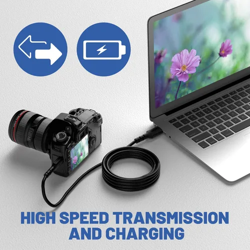 Vista 5 de BestCH Cable de datos/carga USB para Epson Workforce DS-30 J291A Escáner alimentado con hojas