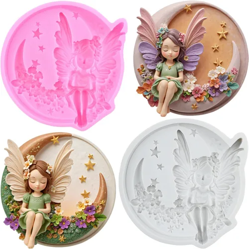 Vista 26 de Angel Baby - Moldes de silicona para decoración de pasteles, decoración de cupcakes, pasta de chicle de chocolate, juego de 4