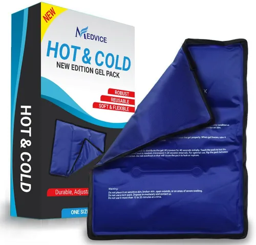 Vista 8 de Bolsa de hielo Medvice con compresión fría para alivio del dolor de rodilla, hinchazón, cirugía de reemplazo de rodilla, artritis y recuperación