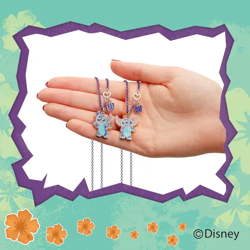 Vista 4 de Disney Lilo & Stitch - Juego de 2 collares de mejores amigas con dije de BFF y Stitch, con licencia