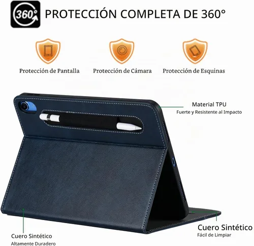 Vista 6 de HFcoupe Funda para iPad A16 de 11ª generación de 11 pulgadas 2025, estilo libro para iPad Gen 10 2022 de 10.9 pulgadas, funda protectora