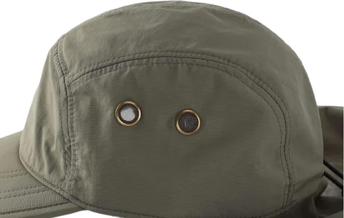 Vista 4 de Connectyle Gorra de protección solar UV para hombre, gorra de senderismo con solapa para el cuello, sombrero de pesca