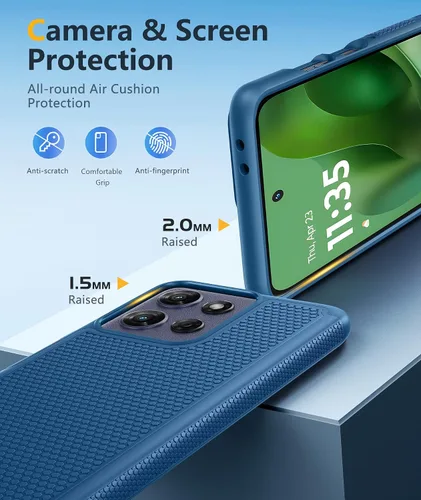 Vista 450 de FNTCASE Funda para iPhone 17 Pro: Fundas delgadas translúcidas de color azul claro compatibles con MagSafe, protección completa de la cámara