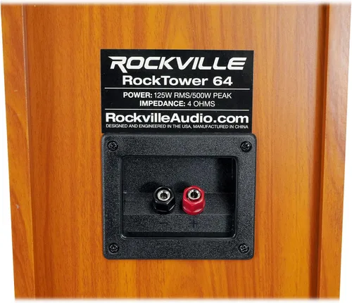 Vista 8 de Rockville RockTower 64C 6.5" 500W Peak / 125W RMS Altavoz pasivo de torre de 3 vías, 4 ohmios, sonido clásico, de alta fidelidad, rejilla