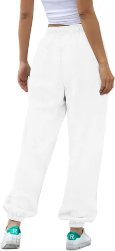 Vista 2 de HeSaYep - Pantalones deportivos de cintura alta para mujer, pantalones deportivos holgados para descansar