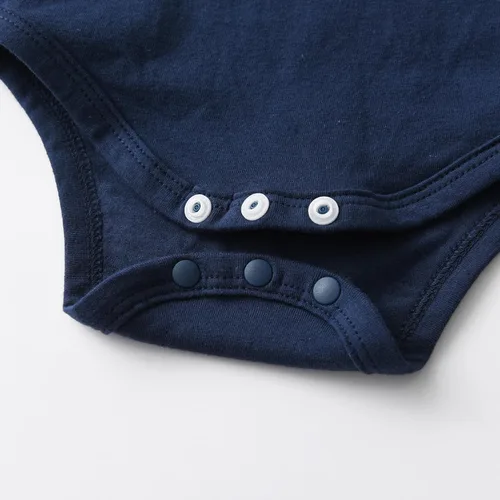 Vista 5 de Conjunto de 3 piezas de ropa para bebé recién nacido, mameluco de manga larga + pantalones + sombrero