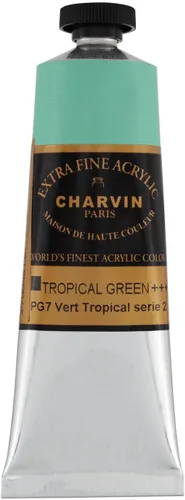 Vista 180 de Charvin Pintura acrílica profesional extrafina – verde absenta, tubo de 2.1 fl oz, pigmentos de triple fresado, resistente a la luz, pinturas