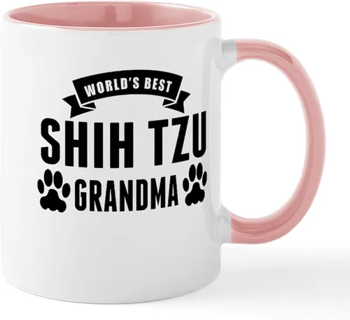 Vista 33 de CafePress Cute Shih Tzu Dog Mugs - Taza de café de cerámica de 11 oz (11.0 fl oz)