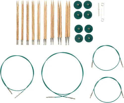 Vista 6 de Knit Picks Opciones Juego de agujas de tejer intercambiables de madera - US 4-11 (Caspian)