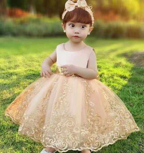 Vista 6 de Vestido Fkkfyy con flor, vestido para boda, para niña de 0-12 meses