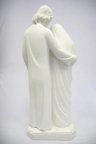 Vista 7 de Vittoria Collection Figura de escultura italiana de Joseph Mary Baby Jesus de 31.5 pulgadas, hecha en Italia, para jardín interior y exterior