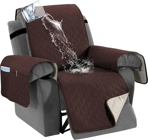 Vista 19 de H.VERSAILTEX Funda impermeable 100% impermeable para sofá biplaza reclinable de 2 piezas, protector de muebles suave y grueso con bolsillos lavables