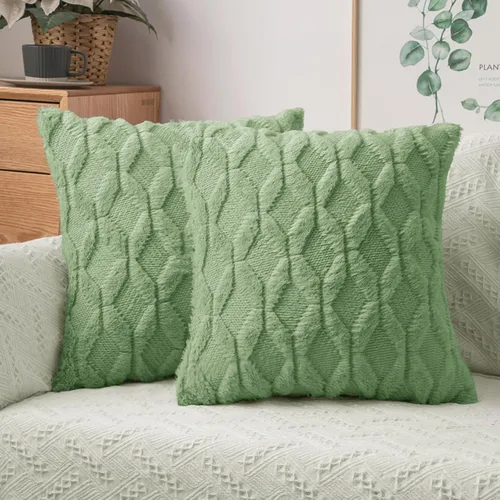 Vista 10 de MIULEE juego de 2 fundas de almohada de lana sintética, bordadas, para sillón, sofá, dormitorio, auto, fundas decorativas
