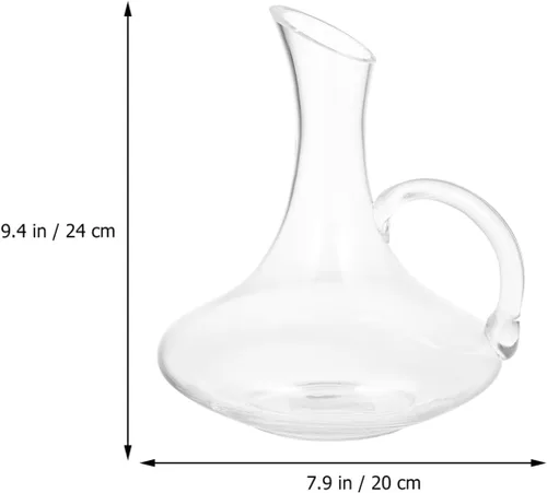 Vista 3 de Decantador de vino de vidrio con asa, decantador de vino tinto transparente para amante, jarra