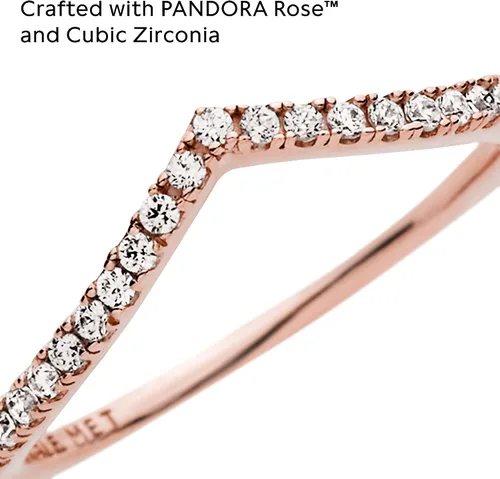 Vista 4 de PANDORA Jewelry - Anillo de circonita cúbica brillante en rosa, Metal, Zirconia cúbica