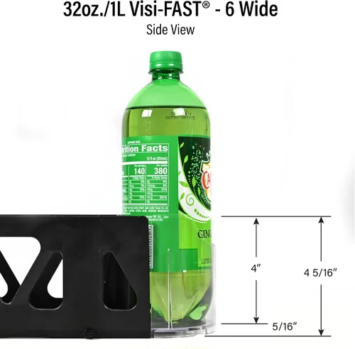 Vista 7 de Display Technologies Visi-Fast - Empujador de bebidas con resorte (paquete de 6) - Presentación de productos de bebidas sin esfuerzo para latas