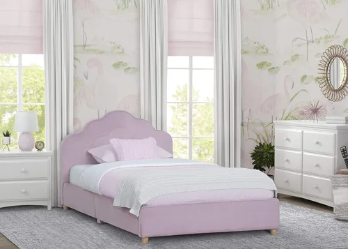 Vista 2 de Delta Children Cama individual tapizada, rosa Rosa rosado
