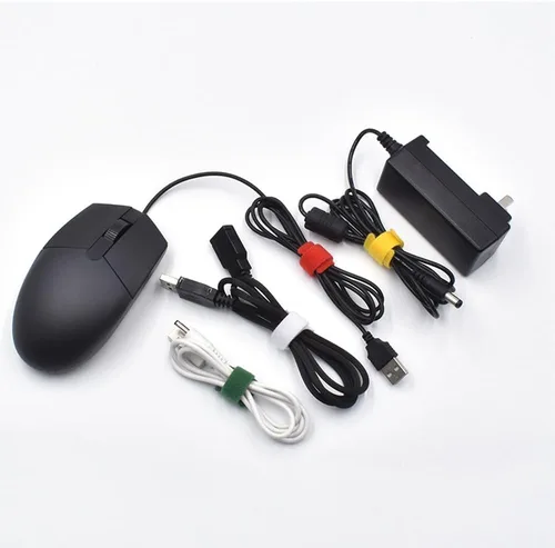 Vista 8 de 80 bridas de cables de fijación reutilizables, lazos ajustables de gancho y bucle, lazos multiusos para organización de cables, envolturas de cables