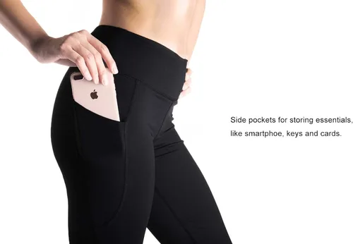 Vista 3 de Yogipace - Pantalones de yoga acampanados con bolsillos para mujer (20.0 pulgadas, 22.0 pulgadas, 24.0 pulgadas), longitud capri, corte ajustado