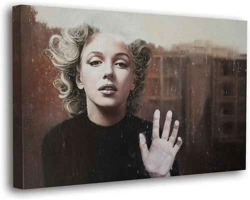 Vista 12 de SpiritualHands Marilyn Monroe - Lienzo decorativo para pared y póster – Decoración femenina moderna de maquillaje femenino, impresión de moda