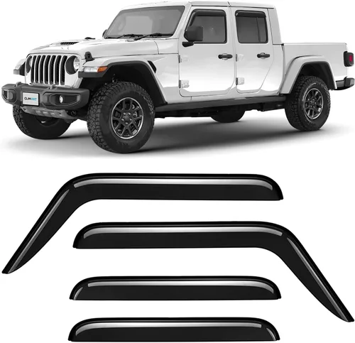 Vista 15 de CLIM ART - Protectores de lluvia increíblemente duraderos para Jeep Cherokee 2014-2023, deflectores de ventana originales con cinta adhesiva