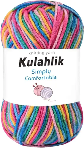 Vista 34 de 50g (1x50g) Hilo Acrílico para Crochet y Tejido, Hilo Degradado Colorido, 1 Rollo de Madejas, Hilo Acrílico Multicolor, Perfecto para Proyectos
