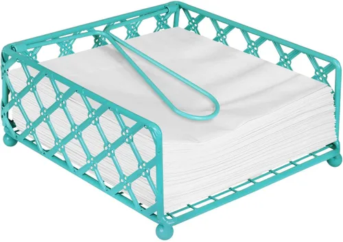 Vista 9 de Blue Donuts Lattice Collection Servilletero, servilleteros para mesas, servilleteros de mesa de comedor para cocina, servilletero plano, color negro