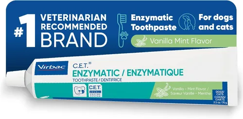 Vista 10 de Pasta de dientes enzimática Virbac C.E.T., Sabor a carne, 2.5 onza Plaque and tartar control for fresh breath, pet dental care toothpaste, Dual
