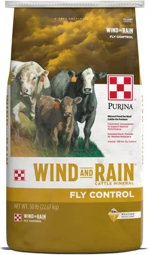 Vista 2 de Purina Wind & Rain Texas All Season 7.5 Complete ALTOSID Fly Control Ganado Mineral Bolsa de 50 libras