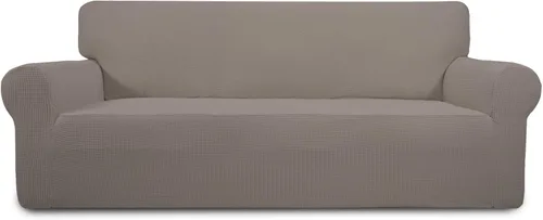 Vista 41 de PureFit Funda elástica para sofá biplaza, funda de sofá suave y antideslizante de jacquard de elastano, protector de muebles lavable con espuma