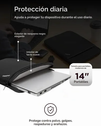 Vista 5 de Lenovo ThinkPad - Funda protectora delgada para laptop de 14 pulgadas, compatible con ThinkPad, MacBook Air y MacBook Pro, ligera, resistente a