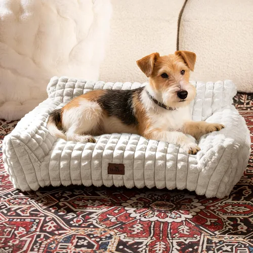 Vista 19 de Sofá cama para gatos con piel sintética de conejo esponjosa para Gris