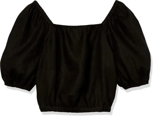 Vista 6 de The Drop Evelyn - Camiseta corta con cuello cuadrado y burbujas para mujer