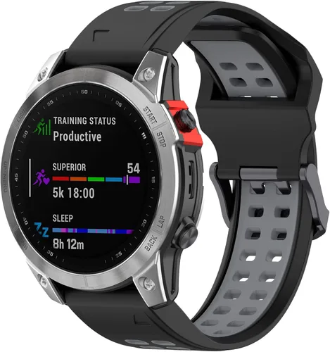 Vista 3 de E ECSEM Compatible con las correas Amazfit Falcon, correa de repuesto de silicona de dos tonos de 0.866 in, pasador de liberación rápida para reloj
