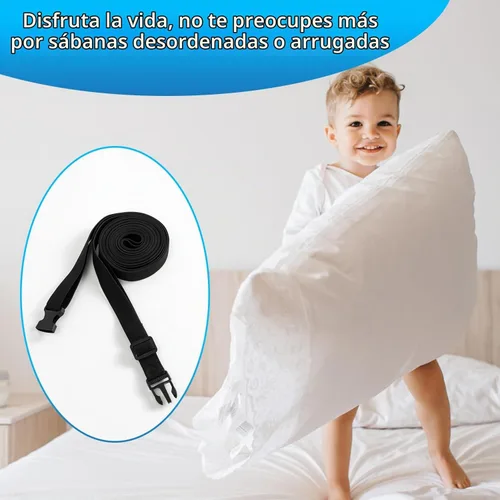 Vista 6 de Sujetadores de sábanas, correas elásticas ajustables para sábanas, banda de soporte de sábanas para esquinas, se adapta a todos los tamaños de 1