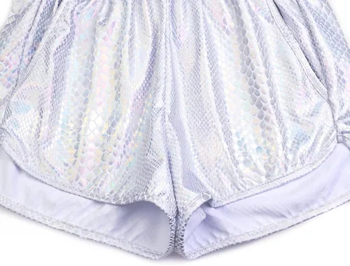 Vista 5 de Perfashion - Shorts metálicos brillantes para mujer