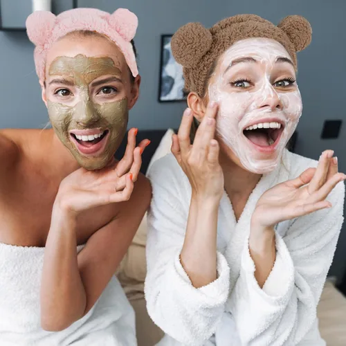 Vista 8 de WHAVEL 2 diademas de spa – Lindas diademas de maquillaje con orejas de oso para lavado facial, banda suave para el cabello facial (rosa, café)
