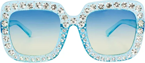 Vista 2 de Gafas de sol cuadradas extra grandes de cristal Elton con diamantes de imitación para concierto