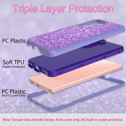 Vista 8 de Funda protectora completa para Galaxy S22 Plus 5G resistente híbrido 3 en 1, resistente a prueba de golpes, para mujeres y niñas, para Samsung