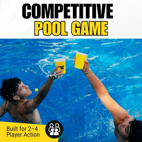 Vista 2 de Juego de billar competitivo para adultos, 2 a 4 jugadores, juego de dados flotantes de gran tamaño con tazas y divisor de 20 pies, juego de fiesta