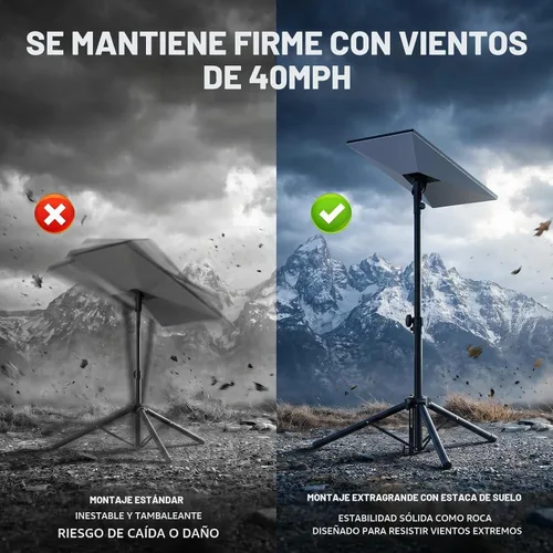 Vista 5 de Starlink - Soporte para trípode con base extragrande, Starlink Gen 3 con adaptador de tubo de ajuste de ángulo de inclinación de 90° y picos