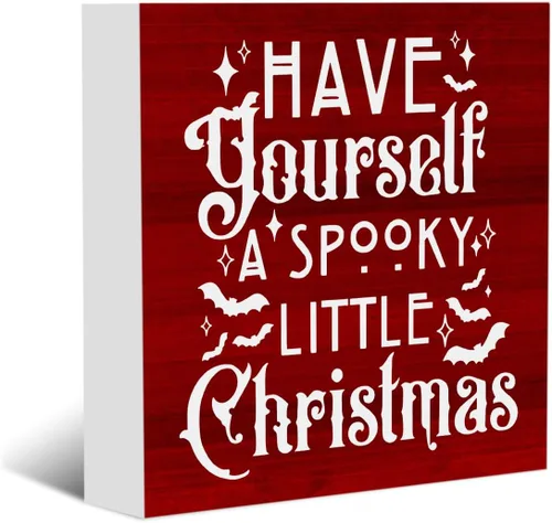 Vista 14 de Divertida decoración de Navidad para baño, decoración de Navidad para interiores, decoración de Papá Noel, decoración de madera con texto en inglés