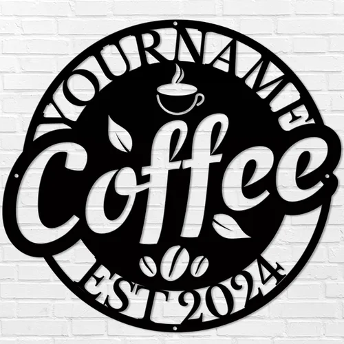 Vista 11 de Letreros metálicos con nombre de barra de café personalizados, letrero de metal de la casa de café soldado, letreros de cobertizo personalizados