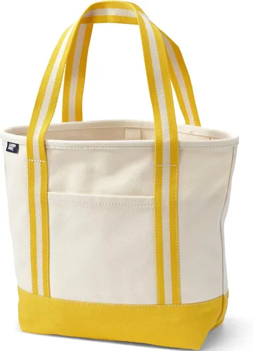 Vista 13 de Lands' End Bolso de lona abierto Natural/Azul marino radiante