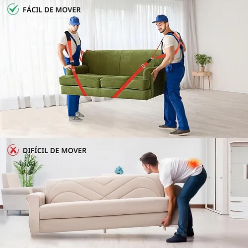 Vista 3 de Ytonet Correas móviles, correas de elevación para muebles de movimiento, sistema de elevación y movimiento de hombros para 2 personas