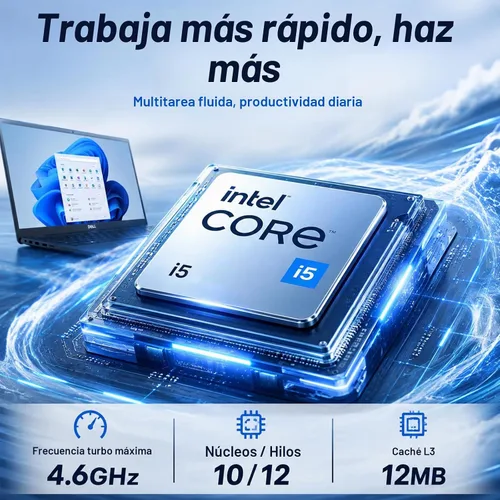 Vista 6 de Dell Portátil con pantalla táctil 15, Intel i5-1334U, 16GB DDR5 RAM, SSD