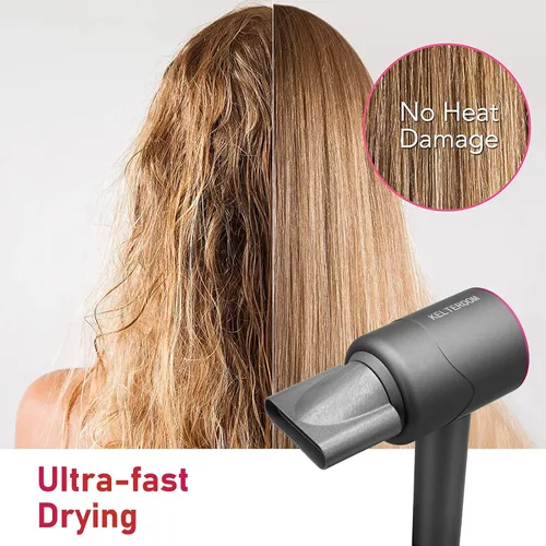 Vista 7 de Secador de pelo con difusor, secador iónico negativo con motor sin escobillas de 110, 000 RPM, secador de pelo de control térmico de alta velocidad