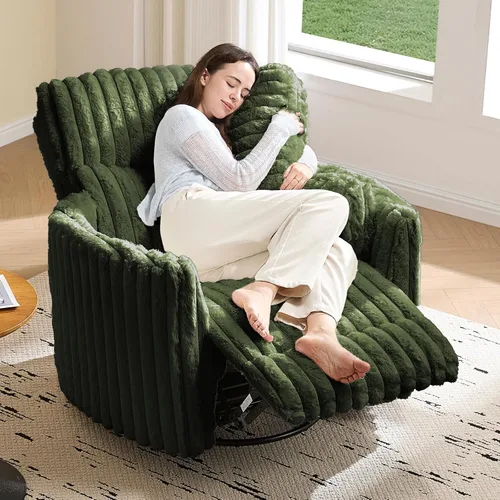 Vista 11 de Jocisland Mecedora giratoria reclinable, silla de guardería eléctrica y Gris oscuro