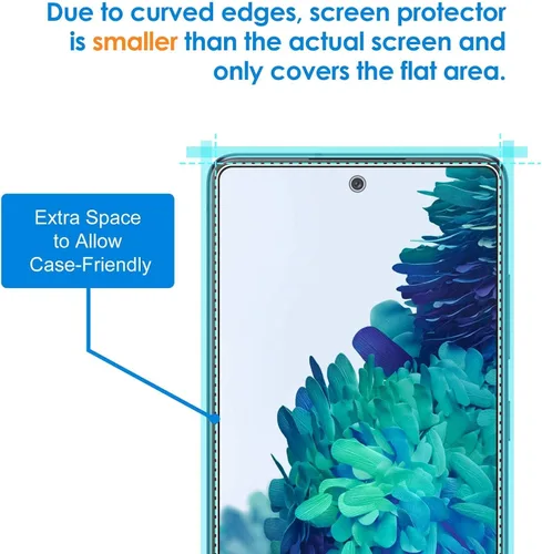 Vista 3 de JETech Protector de pantalla compatible con Samsung Galaxy S20 FE de 6.5 pulgadas, película de vidrio templado, paquete de 3