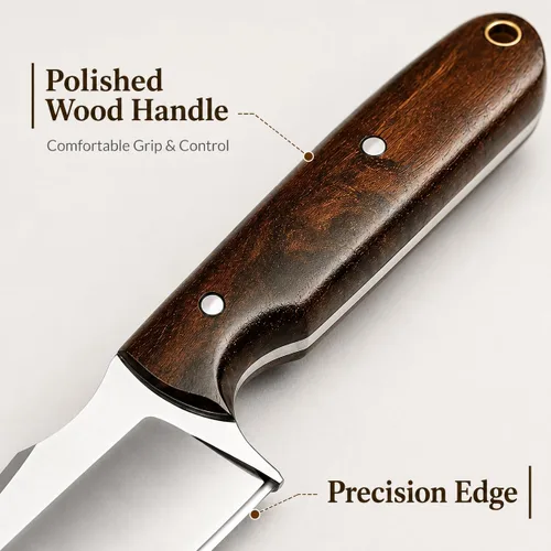 Vista 7 de Cuchillo de Desollar Edc Hecho a Mano de Hoja Fija de 7 Pulgadas Cuchillo de Caza - Cuchillos de Espiga Completa Forjados a Mano para Caza